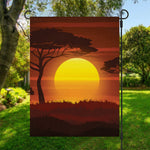 African Savanna Sunset Print Garden Flag