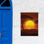 African Savanna Sunset Print Garden Flag