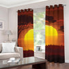 African Savanna Sunset Print Grommet Curtains