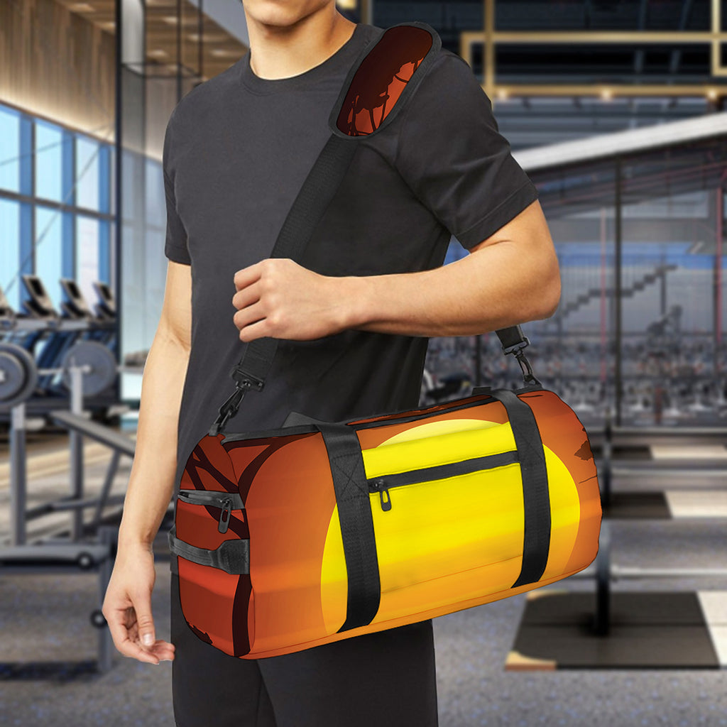 African Savanna Sunset Print Gym Bag