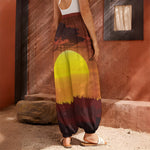 African Savanna Sunset Print Harem Pants