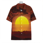 African Savanna Sunset Print Hawaiian Shirt