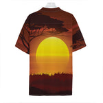African Savanna Sunset Print Hawaiian Shirt
