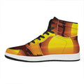 African Savanna Sunset Print High Top Leather Sneakers