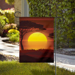 African Savanna Sunset Print House Flag