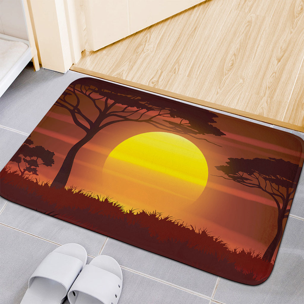 African Savanna Sunset Print Indoor Door Mat
