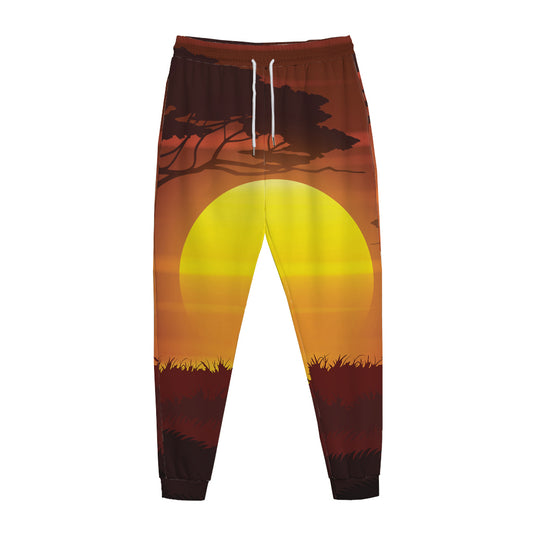 African Savanna Sunset Print Jogger Pants
