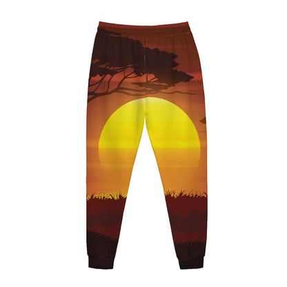 African Savanna Sunset Print Jogger Pants