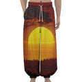 African Savanna Sunset Print Lantern Pants