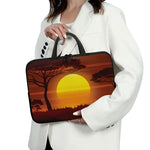 African Savanna Sunset Print Laptop Sleeve With Handle
