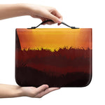African Savanna Sunset Print Leather Bible Cover