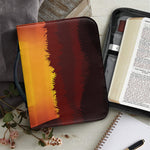 African Savanna Sunset Print Leather Bible Cover