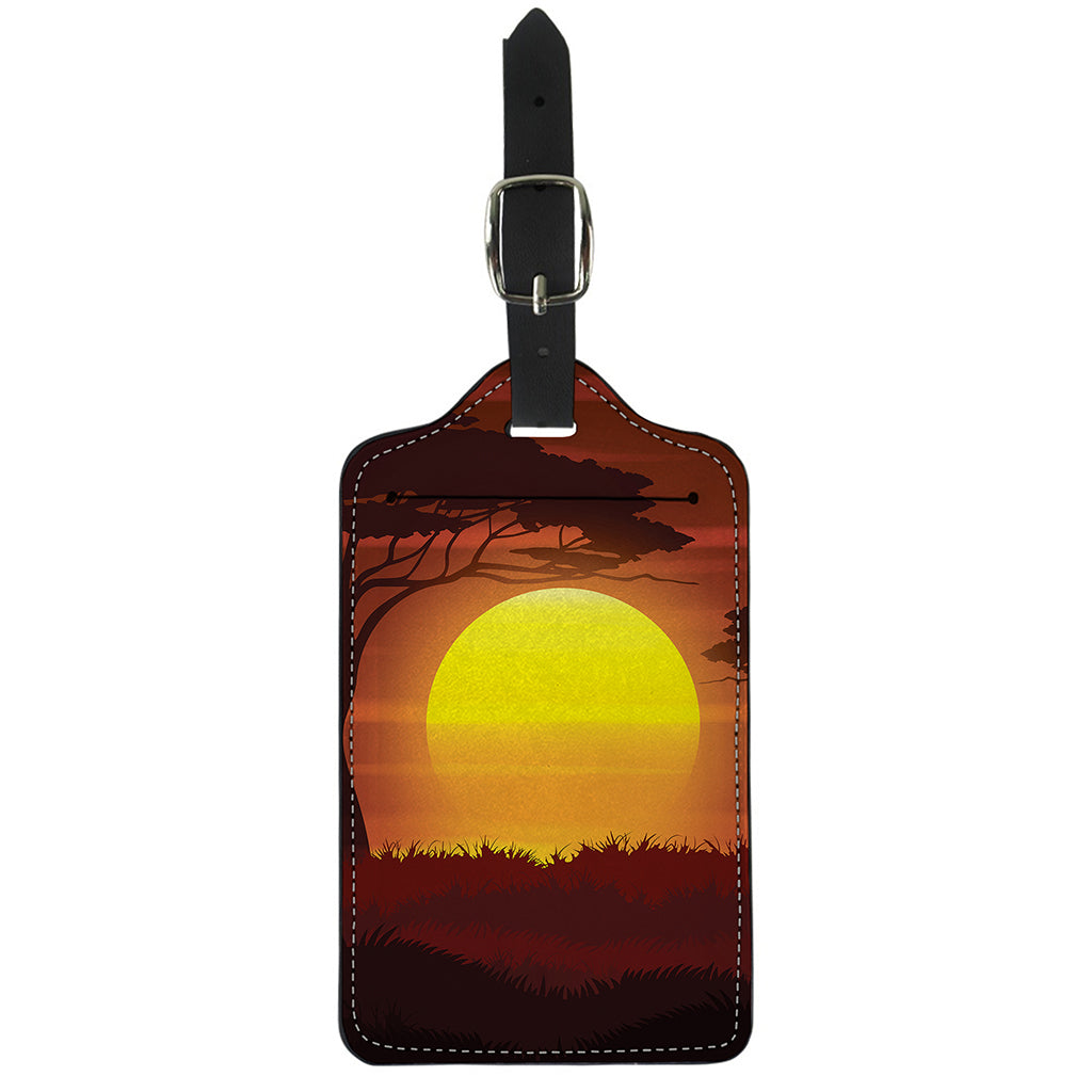African Savanna Sunset Print Luggage Tag