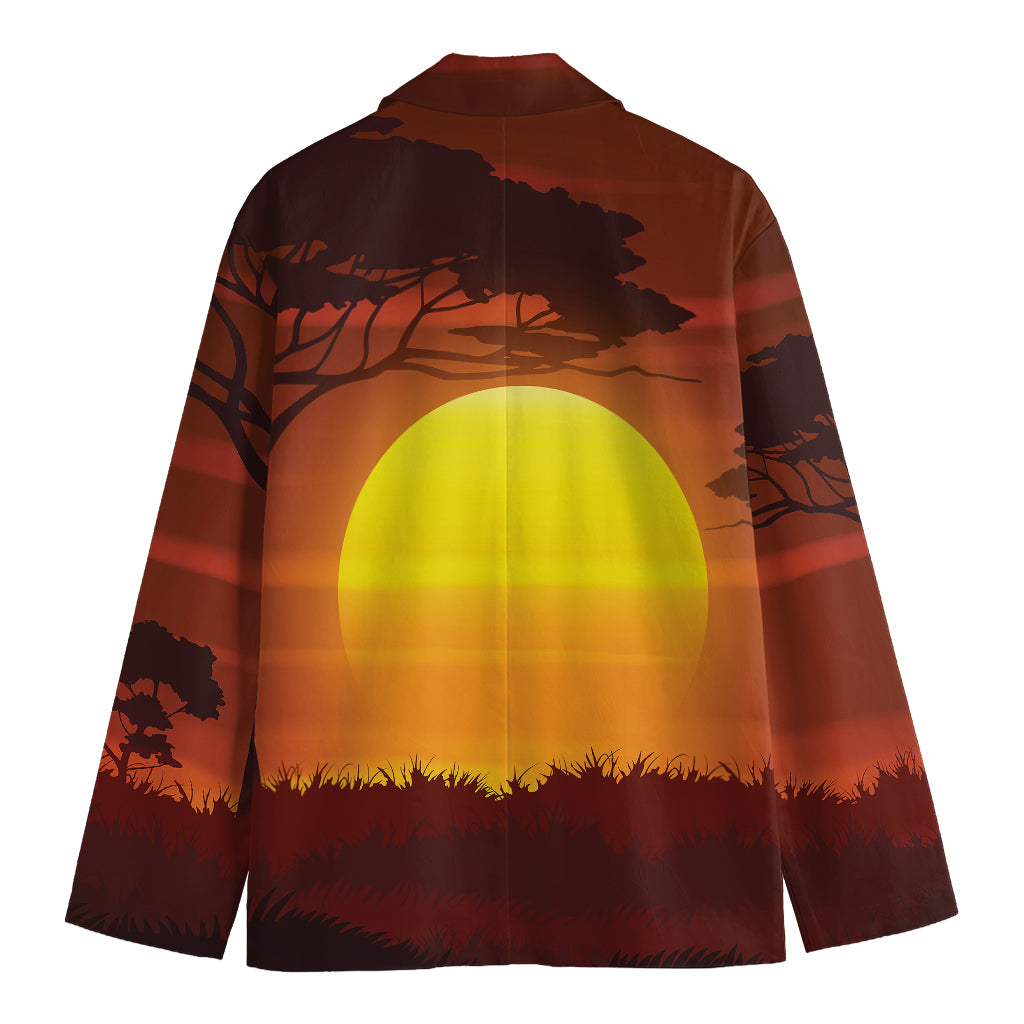 African Savanna Sunset Print Men's Blazer