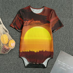 African Savanna Sunset Print Men's Bodysuit