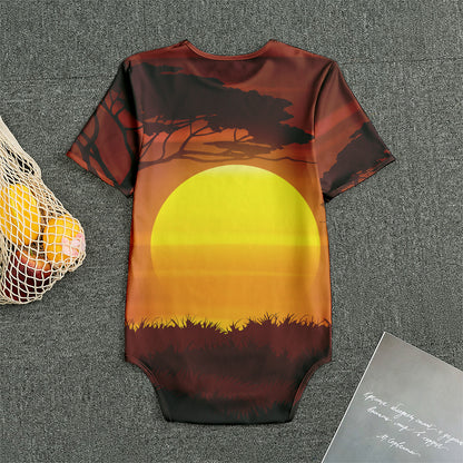 African Savanna Sunset Print Men's Bodysuit