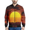 African Savanna Sunset Print Men's Bomber Jacket