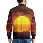 African Savanna Sunset Print Men's Bomber Jacket