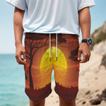 African Savanna Sunset Print Men's Cargo Shorts