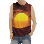 African Savanna Sunset Print Men's Fitness Tank Top