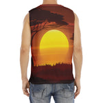 African Savanna Sunset Print Men's Fitness Tank Top