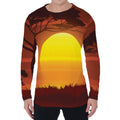 African Savanna Sunset Print Men's Long Sleeve T-Shirt