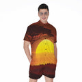 African Savanna Sunset Print Men's Romper