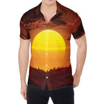 African Savanna Sunset Print Men's Shirt