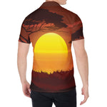 African Savanna Sunset Print Men's Shirt