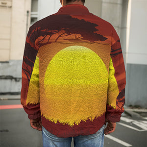 African Savanna Sunset Print Men's Shirt Jacket