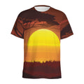African Savanna Sunset Print Men's Athletic T-Shirt