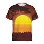African Savanna Sunset Print Men's Sports T-Shirt