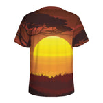 African Savanna Sunset Print Men's Sports T-Shirt