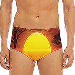 African Savanna Sunset Print Men's Triangle Swim Briefs