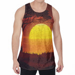 African Savanna Sunset Print Men's Velvet Tank Top