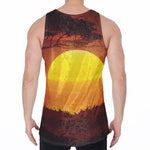 African Savanna Sunset Print Men's Velvet Tank Top