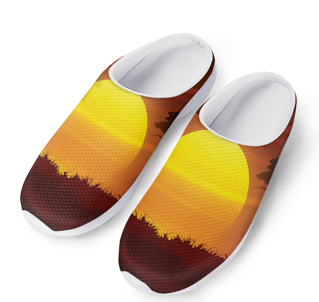 African Savanna Sunset Print Mesh Casual Shoes