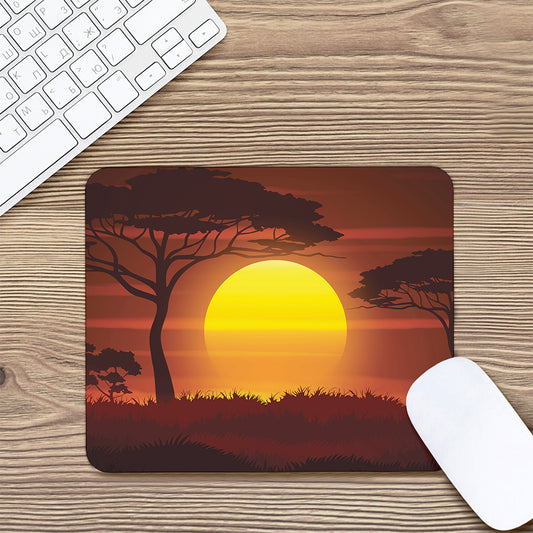 African Savanna Sunset Print Mouse Pad