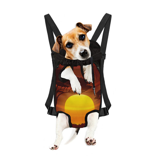 African Savanna Sunset Print Pet Carrier Backpack