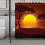 African Savanna Sunset Print Polyester Shower Curtain