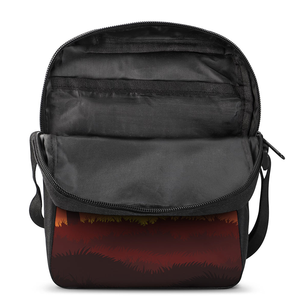 African Savanna Sunset Print Rectangular Crossbody Bag