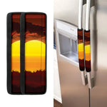 African Savanna Sunset Print Refrigerator Handle Covers