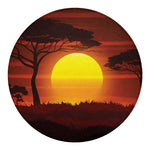 African Savanna Sunset Print Round Blanket
