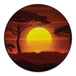 African Savanna Sunset Print Round Floor Mat