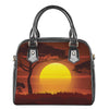African Savanna Sunset Print Shoulder Handbag
