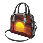 African Savanna Sunset Print Shoulder Handbag