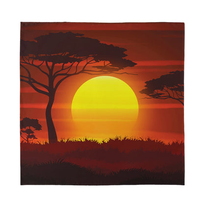 African Savanna Sunset Print Silk Bandana