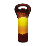African Savanna Sunset Print Single Neoprene Wine Tote