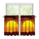 African Savanna Sunset Print Tier Curtains