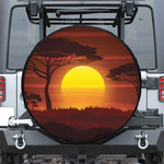 African Savanna Sunset Print Tire Cover